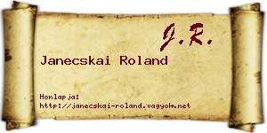Janecskai Roland névjegykártya